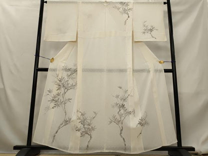 平和屋着物＊夏物　訪問着　絽　手描き　楓　正絹　逸品　AABL1588st
