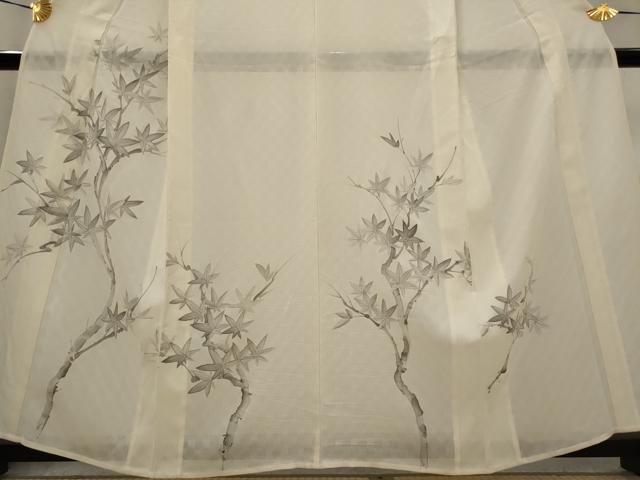 平和屋着物＊夏物　訪問着　絽　手描き　楓　正絹　逸品　AABL1588st
