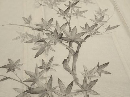 平和屋着物＊夏物　訪問着　絽　手描き　楓　正絹　逸品　AABL1588st