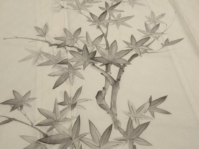 平和屋着物＊夏物　訪問着　絽　手描き　楓　正絹　逸品　AABL1588st