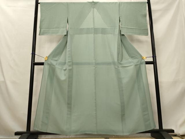平和屋着物＊夏物　色無地　紗綾形紋紗　水浅葱色　正絹　逸品　AABL1590st