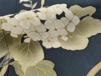 平和屋着物＊夏物　訪問着　絽　刺繍　流水花文　金彩　正絹　逸品　AABL1594st