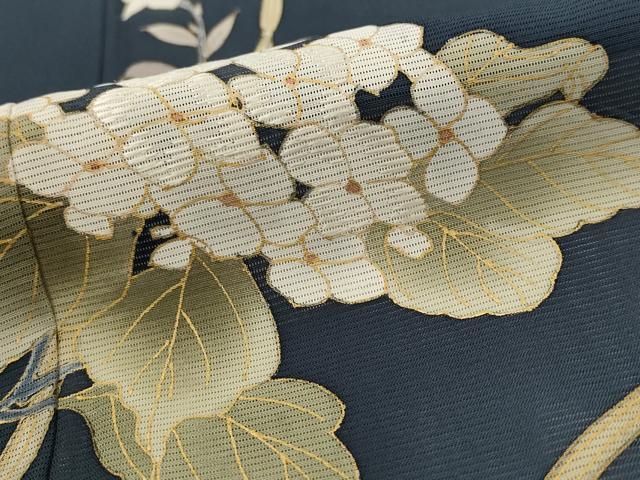平和屋着物＊夏物　訪問着　絽　刺繍　流水花文　金彩　正絹　逸品　AABL1594st