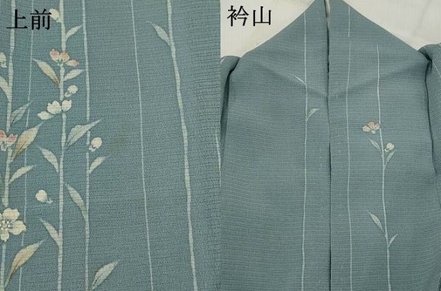 平和屋着物＊夏物　訪問着　絽縮緬　草花文　正絹　逸品　AABL1595st