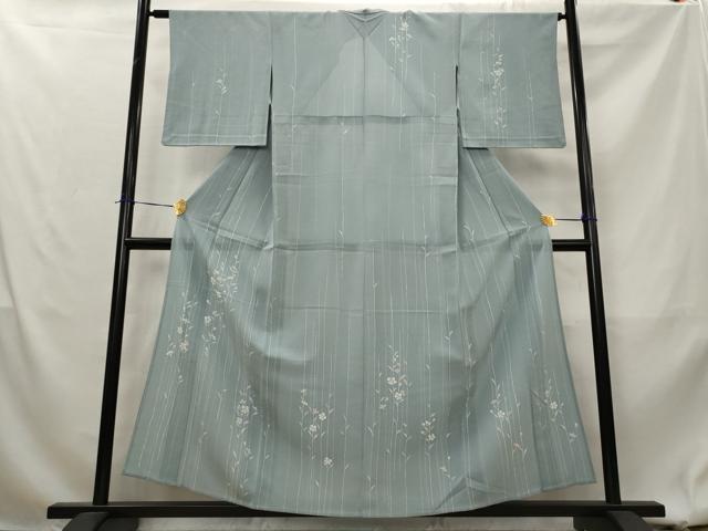 平和屋着物＊夏物　訪問着　絽縮緬　草花文　正絹　逸品　AABL1595st