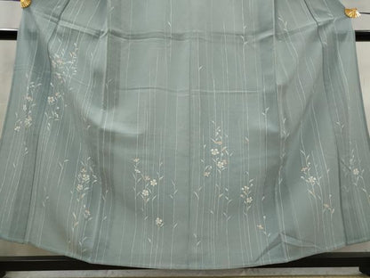 平和屋着物＊夏物　訪問着　絽縮緬　草花文　正絹　逸品　AABL1595st