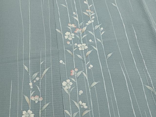 平和屋着物＊夏物　訪問着　絽縮緬　草花文　正絹　逸品　AABL1595st