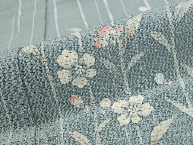 平和屋着物＊夏物　訪問着　絽縮緬　草花文　正絹　逸品　AABL1595st