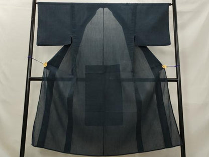 平和屋着物＊夏物　男性　小紋　ちぢみ織　褐返色　AABL1596st