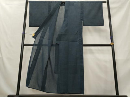 平和屋着物＊夏物　男性　小紋　ちぢみ織　褐返色　AABL1596st