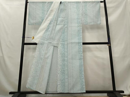 平和屋着物＊夏物　小紋　絽　間道　洗える着物　AABL1611st