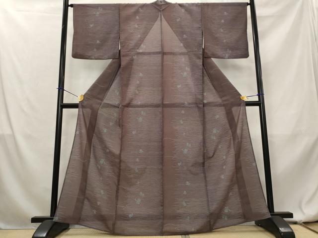平和屋着物＊夏物　小紋　紗　舞蝶文　洗える着物　AABL1614st