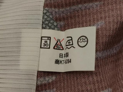 平和屋着物＊夏物　小紋　紗　舞蝶文　洗える着物　AABL1614st