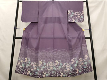 平和屋着物＊夏物　訪問着　絽縮緬　芝花文　金彩　洗える着物　AABL1617st
