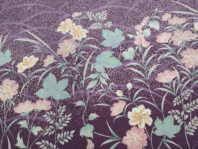 平和屋着物＊夏物　訪問着　絽縮緬　芝花文　金彩　洗える着物　AABL1617st