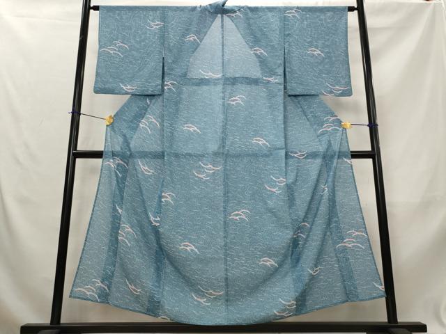平和屋着物＊夏物　小紋　絽　雪芝文　洗える着物　AABL1618st