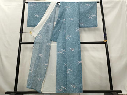 平和屋着物＊夏物　小紋　絽　雪芝文　洗える着物　AABL1618st