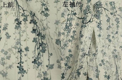 平和屋着物＊夏物　小紋　絽　枝垂れ花文　洗える着物　AABL1619st