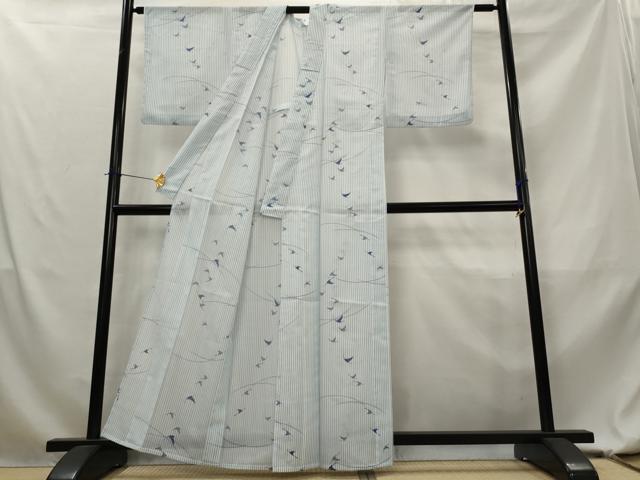 平和屋着物＊夏物　小紋　絽　飛鶴文　洗える着物　AABL1624st