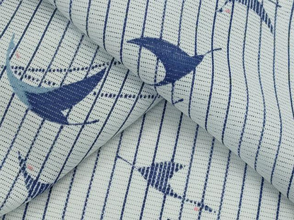 平和屋着物＊夏物　小紋　絽　飛鶴文　洗える着物　AABL1624st