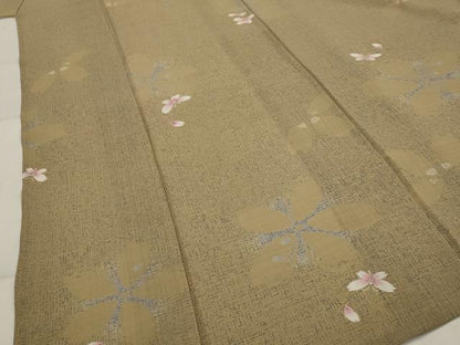 平和屋着物＊夏物　小紋　紗　舞桜文　洗える着物　AABL1626st