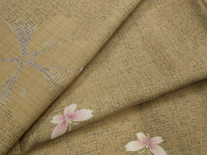 平和屋着物＊夏物　小紋　紗　舞桜文　洗える着物　AABL1626st