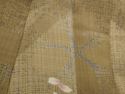 平和屋着物＊夏物　小紋　紗　舞桜文　洗える着物　AABL1626st