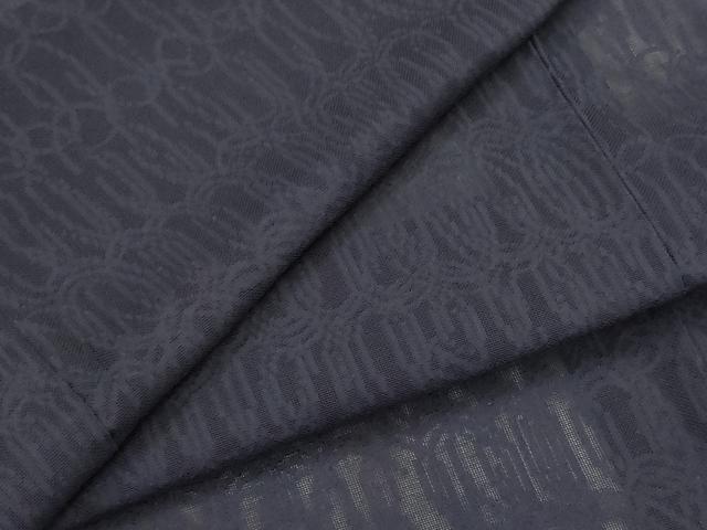 平和屋着物＊夏物　色無地　幾何学紋紗　青褐色　正絹　逸品　AABL1627st
