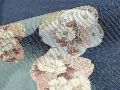 平和屋着物＊夏物　訪問着　絽　舞桜文　暈し染め　金彩　洗える着物　AABL1630st