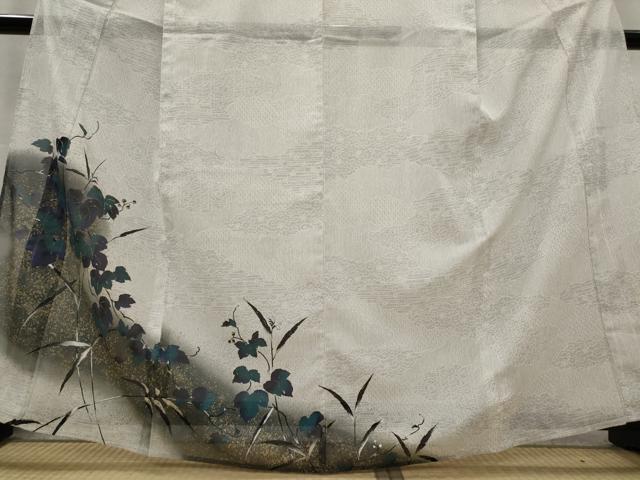 平和屋着物＊夏物　訪問着　蔦の葉文様　暈し染め　金彩　洗える着物　AABL1632st