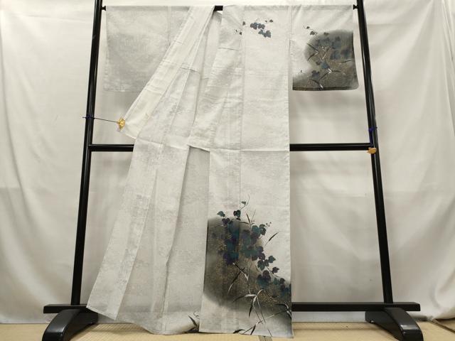 平和屋着物＊夏物　訪問着　蔦の葉文様　暈し染め　金彩　洗える着物　AABL1632st