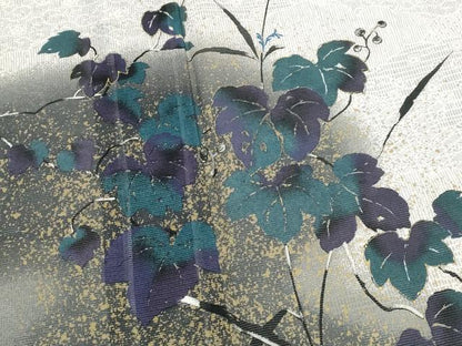 平和屋着物＊夏物　訪問着　蔦の葉文様　暈し染め　金彩　洗える着物　AABL1632st