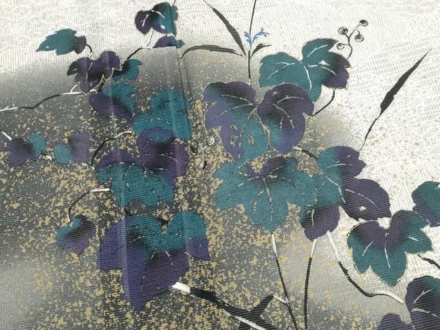 平和屋着物＊夏物　訪問着　蔦の葉文様　暈し染め　金彩　洗える着物　AABL1632st