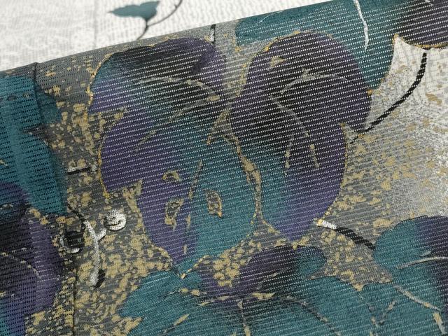 平和屋着物＊夏物　訪問着　蔦の葉文様　暈し染め　金彩　洗える着物　AABL1632st
