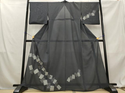 平和屋着物＊夏物　訪問着　絽　色紙重ね文　金彩　正絹　逸品　AABL1634st