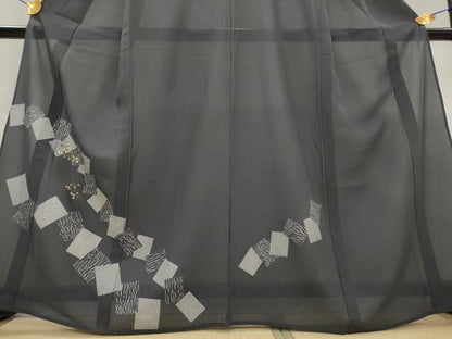 平和屋着物＊夏物　訪問着　絽　色紙重ね文　金彩　正絹　逸品　AABL1634st