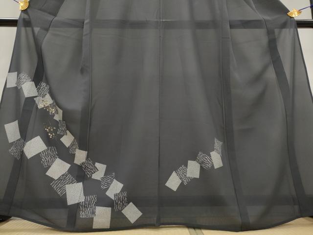 平和屋着物＊夏物　訪問着　絽　色紙重ね文　金彩　正絹　逸品　AABL1634st