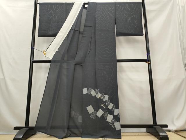 平和屋着物＊夏物　訪問着　絽　色紙重ね文　金彩　正絹　逸品　AABL1634st