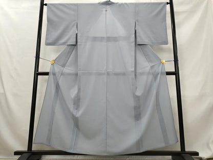 平和屋着物＊夏物　色無地　絽縮緬　藤鼠色　洗える着物　AABL1636st