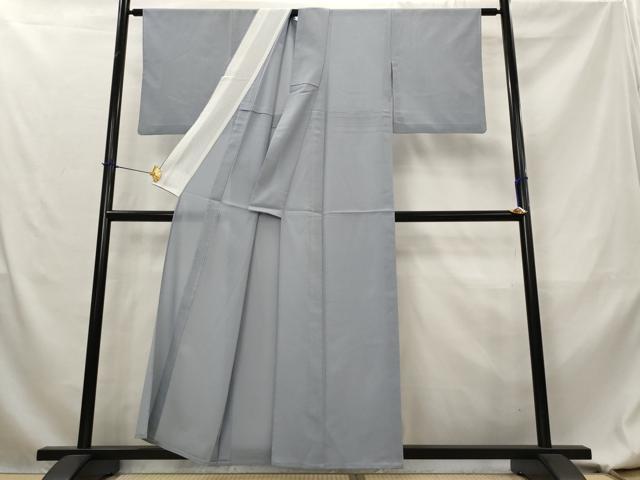 平和屋着物＊夏物　色無地　絽縮緬　藤鼠色　洗える着物　AABL1636st
