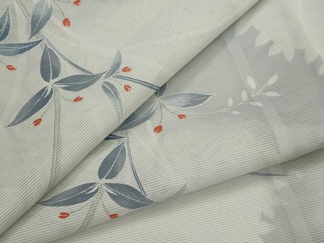 平和屋着物＊夏物　小紋　絽　草葉文　洗える着物　AABL1639st