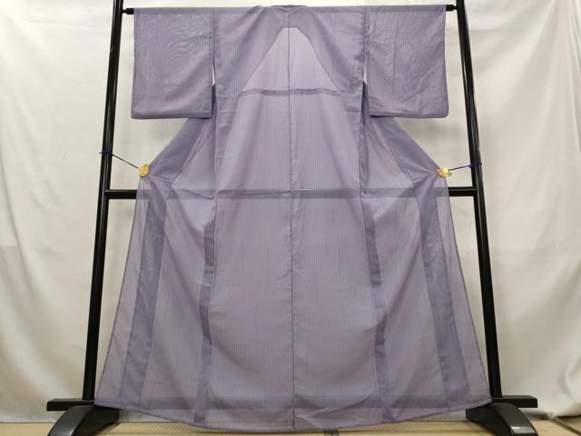 平和屋着物＊夏物　小紋　絽　縞　洗える着物　AABL1640st