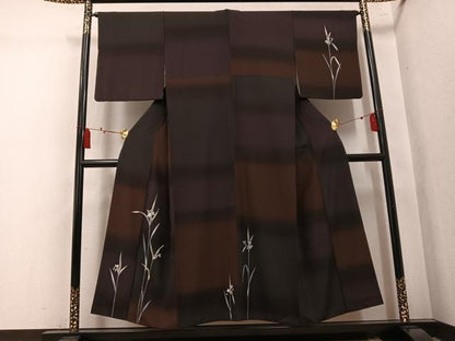 平和屋着物●訪問着　草花文　暈し染め　正絹　逸品　AABL1645ph