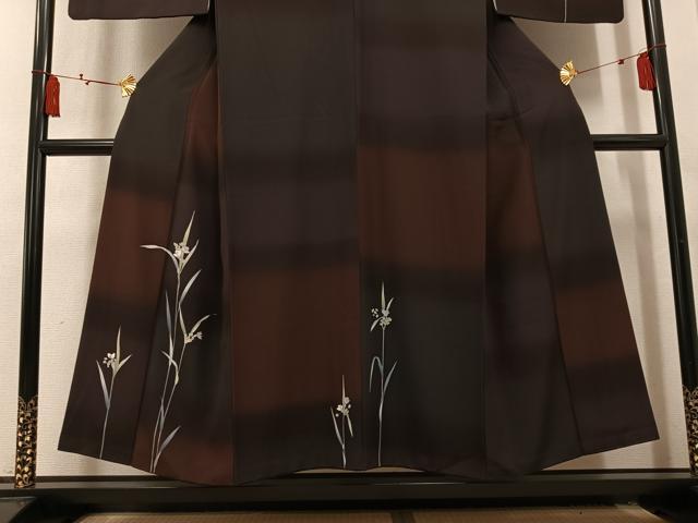 平和屋着物●訪問着　草花文　暈し染め　正絹　逸品　AABL1645ph