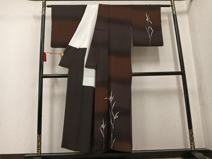 平和屋着物●訪問着　草花文　暈し染め　正絹　逸品　AABL1645ph