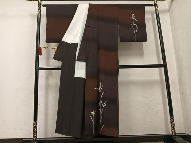 平和屋着物●訪問着　草花文　暈し染め　正絹　逸品　AABL1645ph