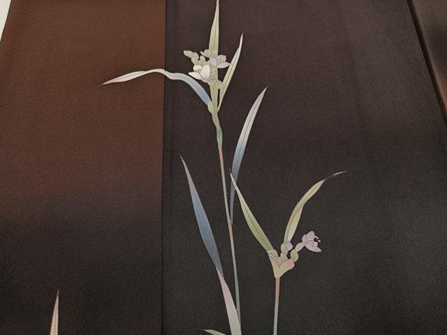 平和屋着物●訪問着　草花文　暈し染め　正絹　逸品　AABL1645ph