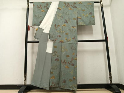 平和屋着物●訪問着　草花文　正絹　逸品　AABL1646ph