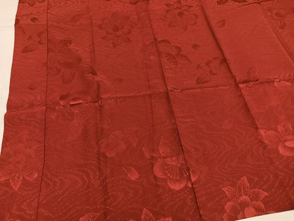 平和屋着物●長襦袢　無双仕立て　花地紋　紅鳶色　やまと誂製　半衿刺繍　正絹　逸品　AABL1648ph