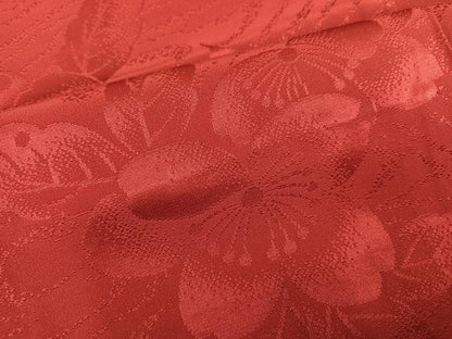 平和屋着物●長襦袢　無双仕立て　花地紋　紅鳶色　やまと誂製　半衿刺繍　正絹　逸品　AABL1648ph